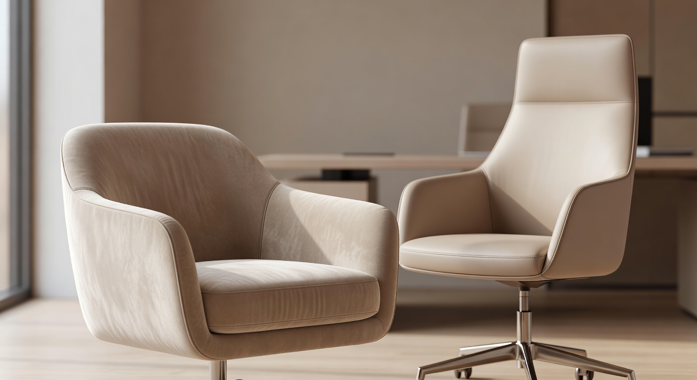 Accent Armchair in soft beige fabric