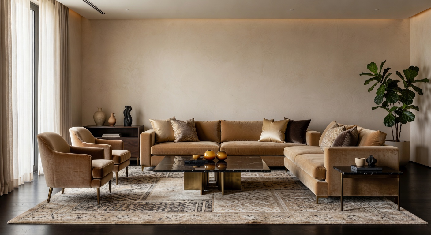 Luxury living room furniture setup